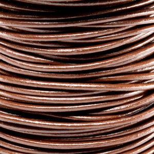 1 Yard // 3 Feet of 2MM Chocolate Brown Round Genuine Leather Cord