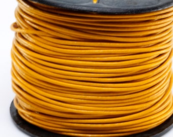 1 Yard // 3 Feet of 1.5MM Yellow Round Genuine Leather Cord