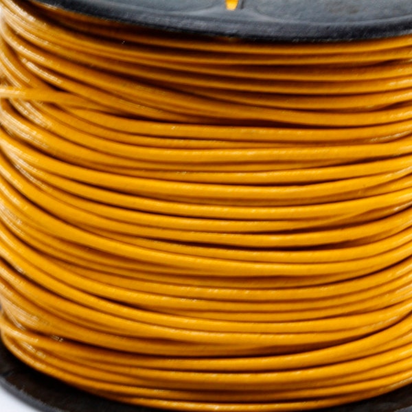 1 Yard // 3 Feet of 1.5MM Yellow Round Genuine Leather Cord