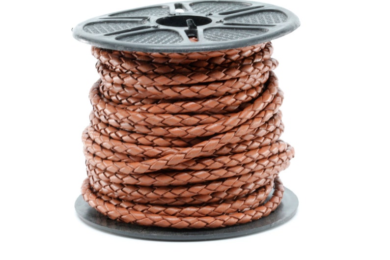3mm round light brown leather cord 5-yard section spool is not included