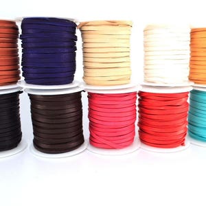 1/8" Deerskin Lace Spool, Deerskin Roll 50 Feet x 3mm, Leather Cord for Necklaces, Bracelets, Jewelry and Beads Genuine Leather Supplies