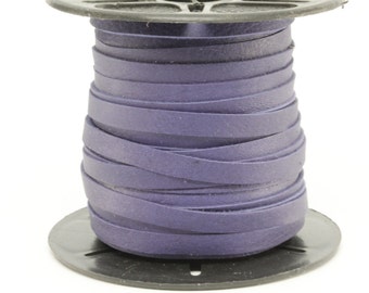 50 Feet Spool (50FT) of 5MM Violet Purple Flat Genuine Deertan Deer Tan Leather Lace Cord Roll