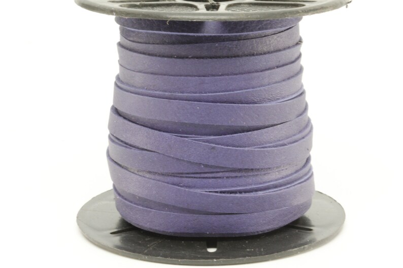 50 Feet Spool of 3MM Violet Purple Flat Genuine Italian Deertan Deer Tan Leather Lace Cord Roll