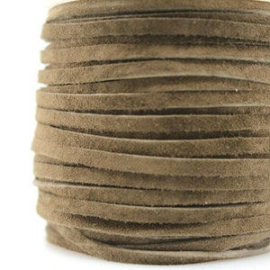 25 Yard / 75 Feet Spool of  3MM Olive Green Leather Suede Lace