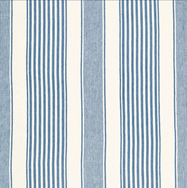 Summerville Linen Stripe in Ocean one Pillow Cover - Etsy