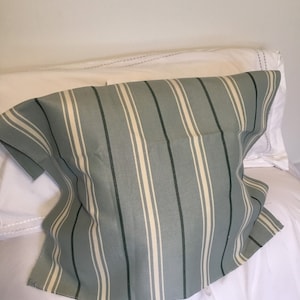 Ralph Lauren outdoor fabric Marina stripe Seaglass-One Pillow Cover