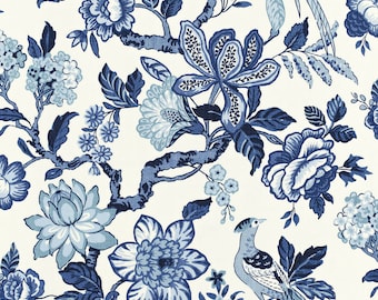 Huntington Gardens in Bleu Marine-One Pillow Cover