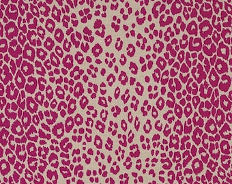 Iconic Leopard in Fuchsia/Natural- One Pillow
