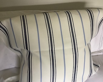 Marina stripe in breeze (outdoor fabric) -Ralph Lauren One Pillow Cover
