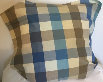 Fiji Check in Marine Schumacher-Pillow Cover