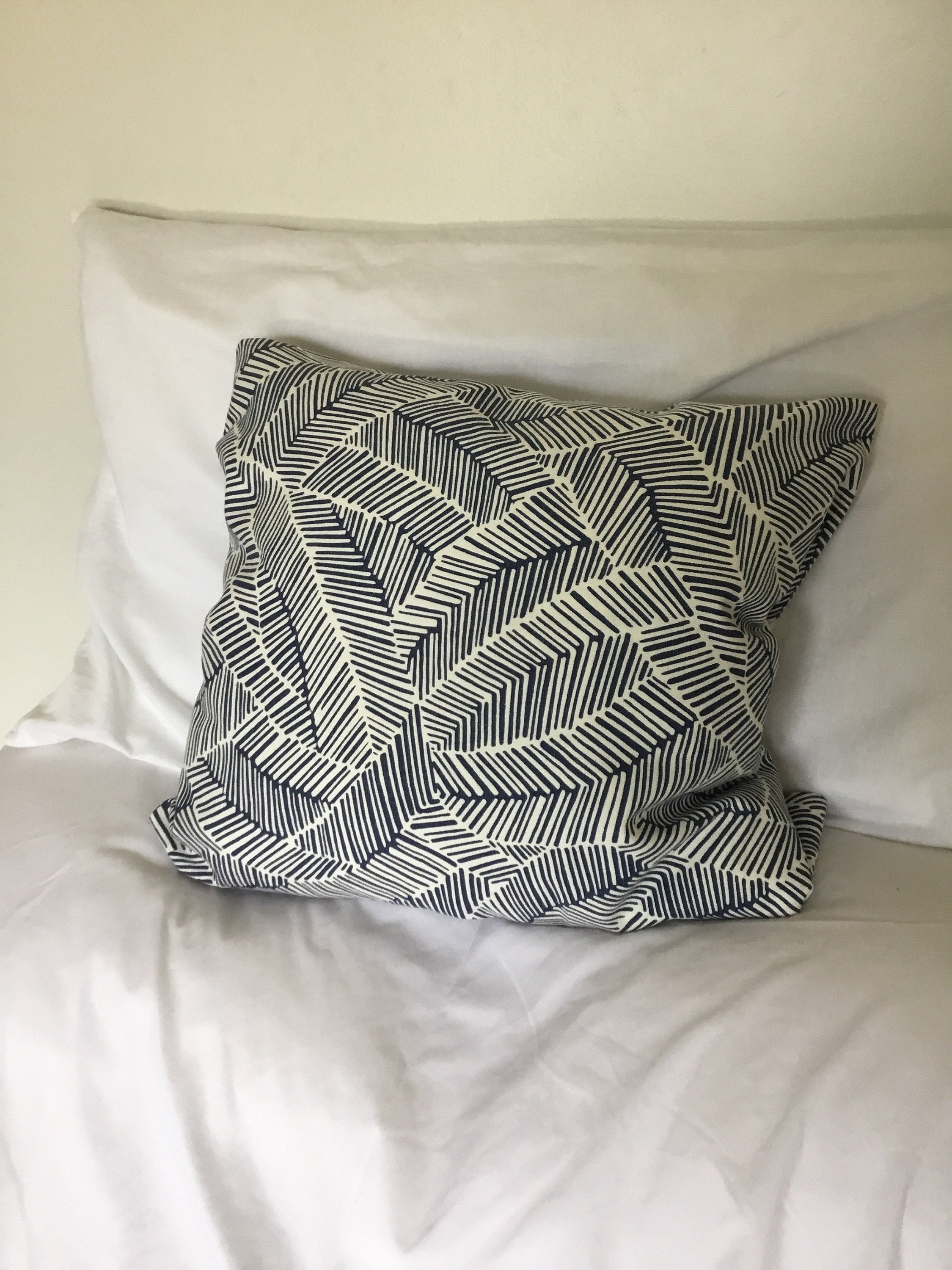 Schumacher Abstract Leaf Print in Navy Etsy