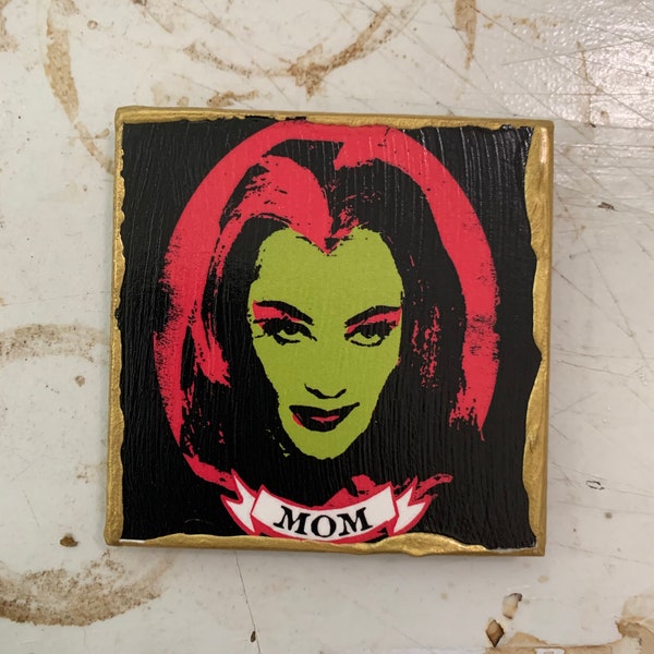 Handmade Art Magnet / Lily Munster/ mom  /  Lowbrow /  3inx3in Original art by Hardison L Collins III  #HLC3