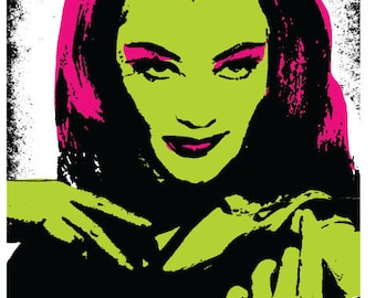 the Munsters / Lily Munster / Vampire / Art Print / goth    / Horror Movie /addams family /TV Horror / retro / lowbrow /  #HLC3
