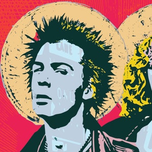 Sid and Nancy Punk Art Poster: Sex Pistols Style (33in X 18in) image 4