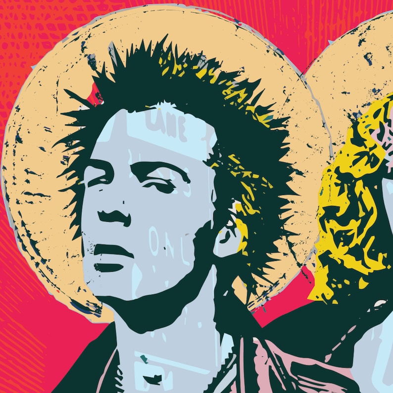 Sid and Nancy Punk Art Poster: Sex Pistols Style (33in X 18in) image 4