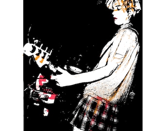 Bikini Kill Poster: Kathi Wilcox, Riot Grrrl Art Print (12x16in)