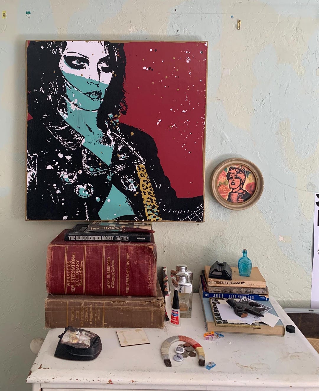 アート・デザイン・音楽 ONCE A YEAR by Axel Hoedt Gaye Advert Mixed Media Art: Punk Rock Upcycled Door Panel 24