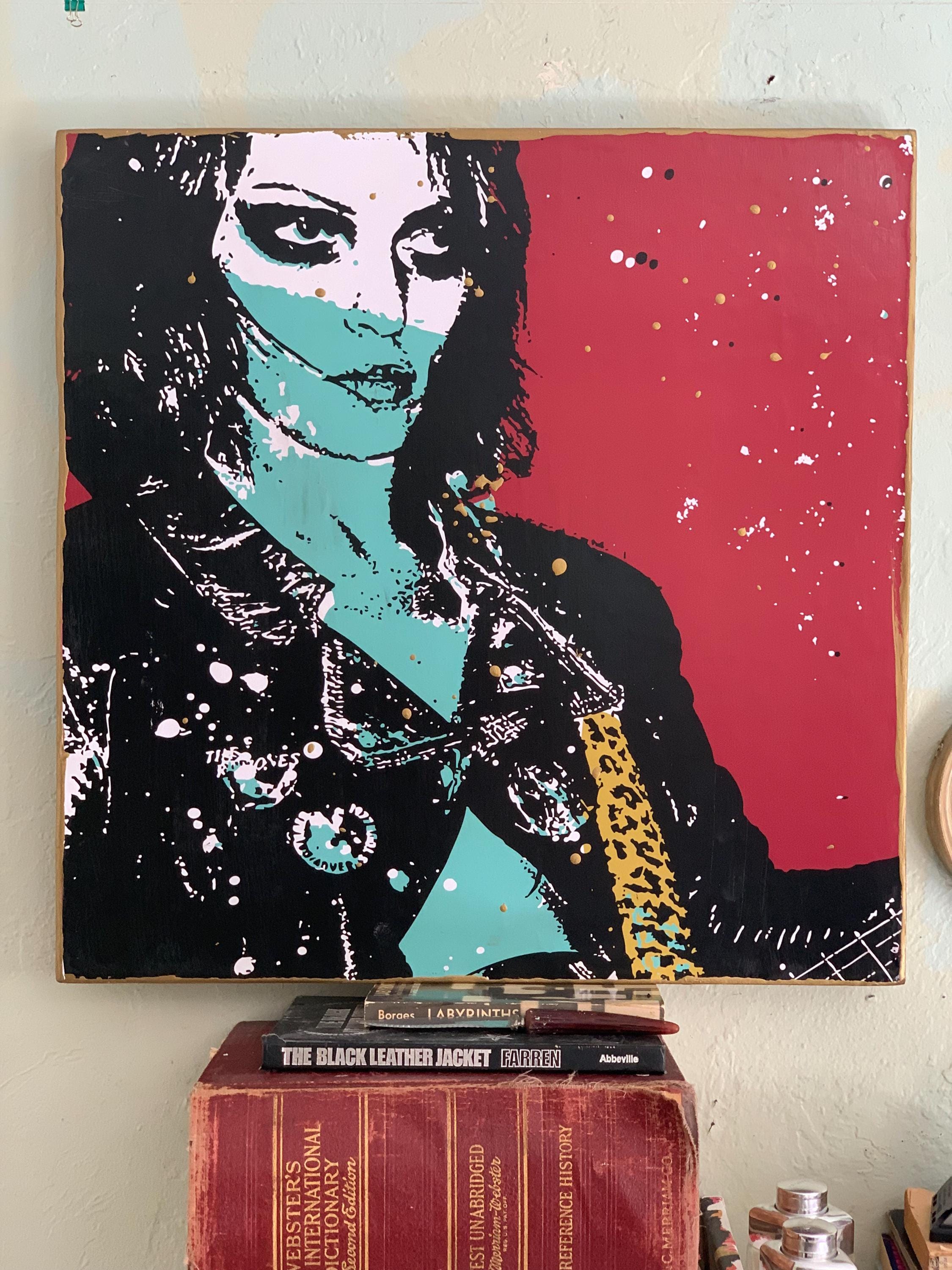 Gaye Advert Mixed Media Art: Punk Rock Upcycled Door Panel 24
