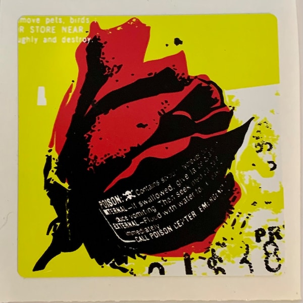 rose danger sticker /  Poison / punk style / / lowbrow / pop art  Original Art by Hardison L. Collins III  #HLC3