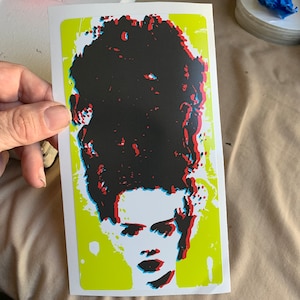 Bride of Frankenstein Sticker  / Horror art  / Monster / Goth / lowbrow  / Vintage / psychobilly / punk / rockabilly  #HLC3