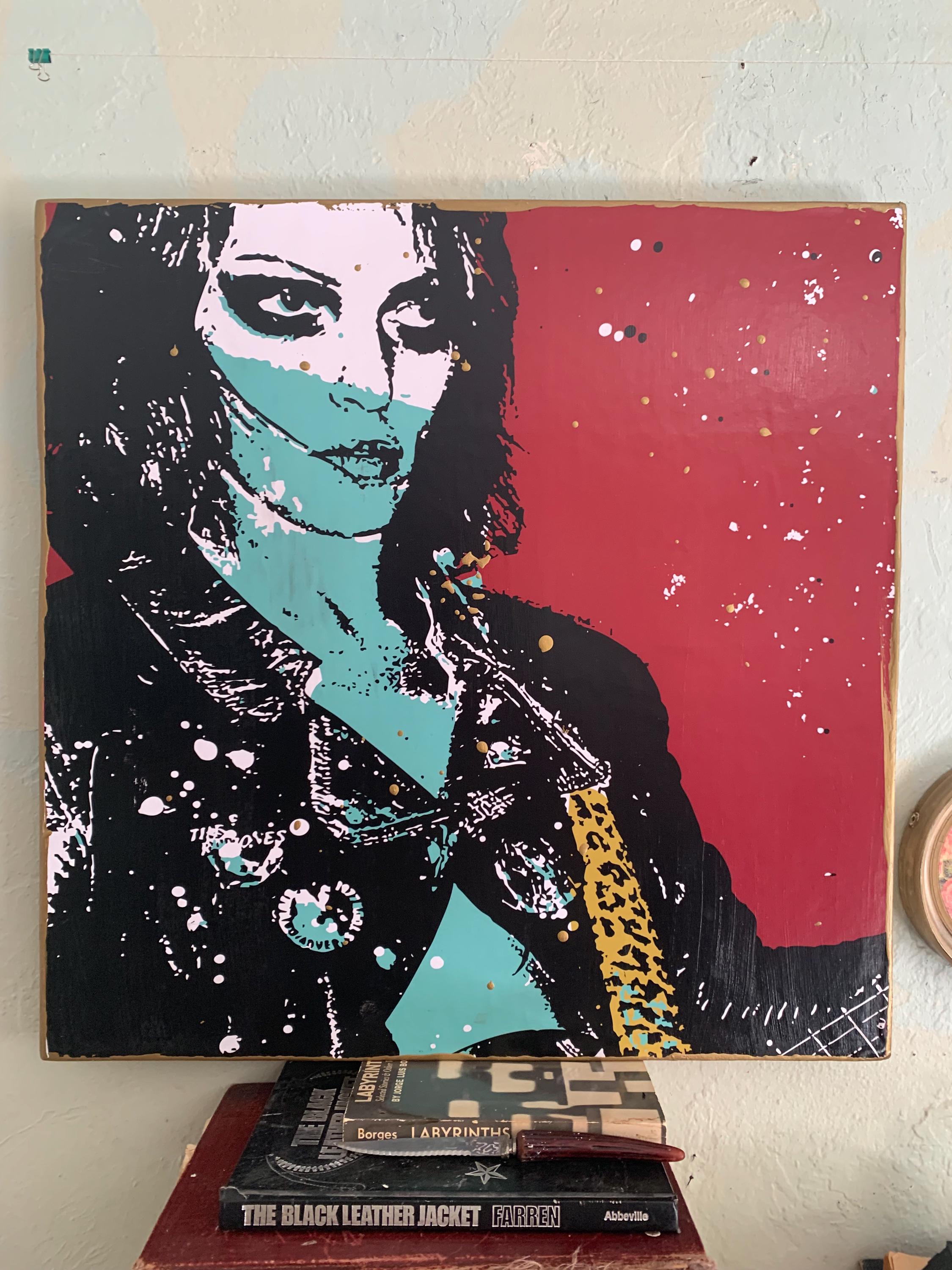 Gaye Advert Mixed Media Art: Punk Rock Upcycled Door Panel 24