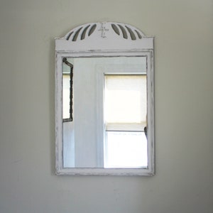 Vintage French Art Deco Wood Framed Aged Mirror