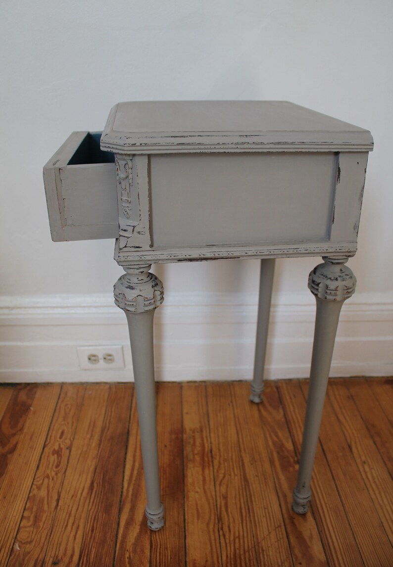 Farmhouse Side Table Cottage Nightstand Vintage French Style