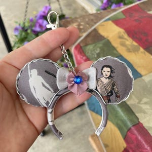 Space wars Rey mouse ear bag charm, Keychain clip, Birthday Gift, nuMio accessory, Purse dangle