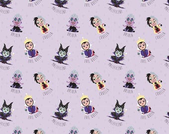 Disney Cutie Villain Tossed Cotton Fabric by the yard by Springs Creative Fabric