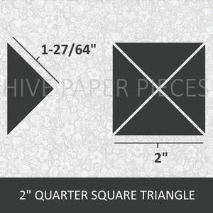 2" QUARTER SQUARE TRIANGLES - Hive Paper Pieces - English Paper Piecing