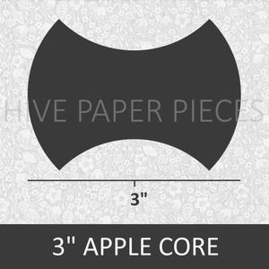 Hive Paper Pieces - 3&quot; APPLE CORES - English Paper Piecing Quilt Templates - Choose Package Size