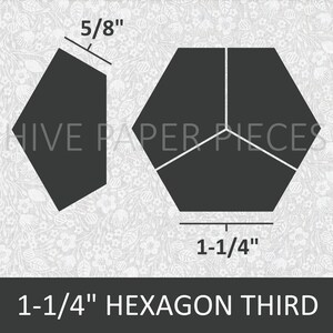 Hive Paper Pieces - 1-1/4&quot; HEXAGON THIRDS - English Paper Piecing Quilt Hexies - Choose Package Size