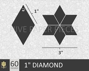 Hive Paper Pieces - 1" DIAMONDS 60 Degree 6 Point Stars - English Paper Piecing - Choose Package Size