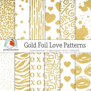 Gold Digital-Papier - dots Blattgold Liebe Konfetti Zebra Leopard Farbe Herz Valentinstag 30x30cm Fotografie Kulisse Instant Download-8066