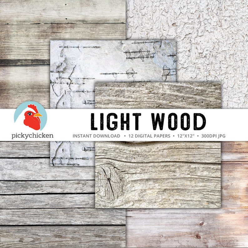 Wood digital paper, light wood, birch bark, whitewashed, painted wood, white wood, rustic wood, country wedding photography backdrop 8092 image 2