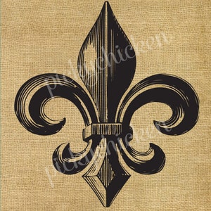 French Fleur de Lis 8x10 digital INSTANT DOWNLOAD printable image for transfer printing 3015 image 1