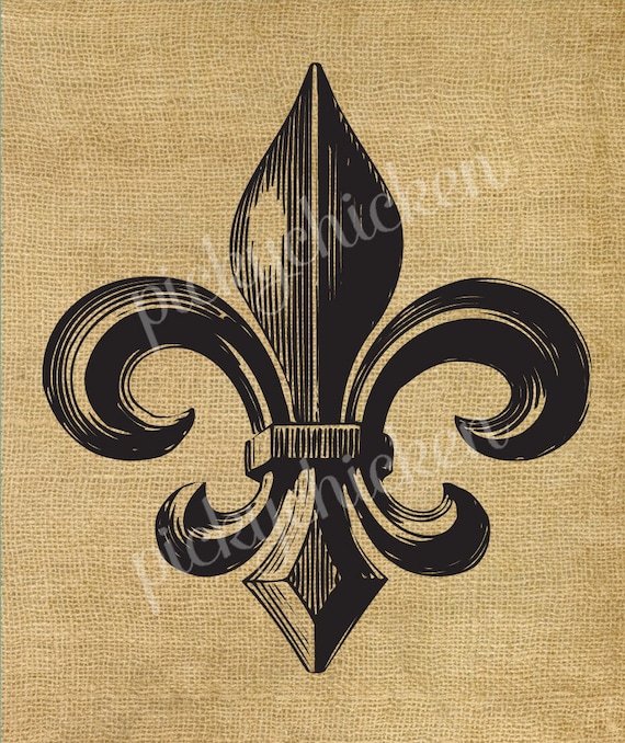 French Fleur de Lis - 8x10 digital INSTANT DOWNLOAD printable image for  transfer printing 3015