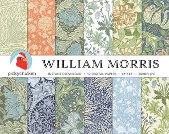 Victorian Digital Papers, William Morris, Arts and Crafts Movement, Art Nouveau 8111