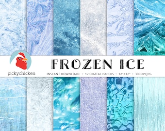 Frozen Digital Paper - Ice digital paper, winter,  ice background, digital photography backdrop, Instant Download 8105
