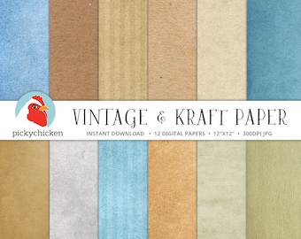 Vintage Digital Paper, Kraft Digital Paper, digital parchment, antique paper, teal, sepia, distressed texture, photography backdrop 8088