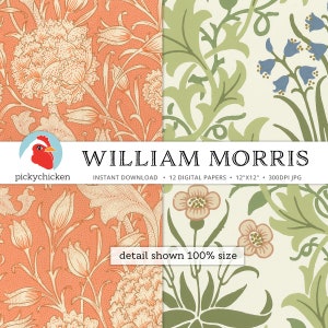 Victorian Digital Papers, William Morris, Arts and Crafts Movement, Art Nouveau 8111 image 6