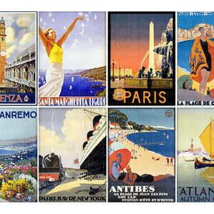Vintage Poster Travel - ACEO Hang Tag gioielli carta 2.5x3.5 - INSTANT DOWNLOAD printable immagine digitale 4008