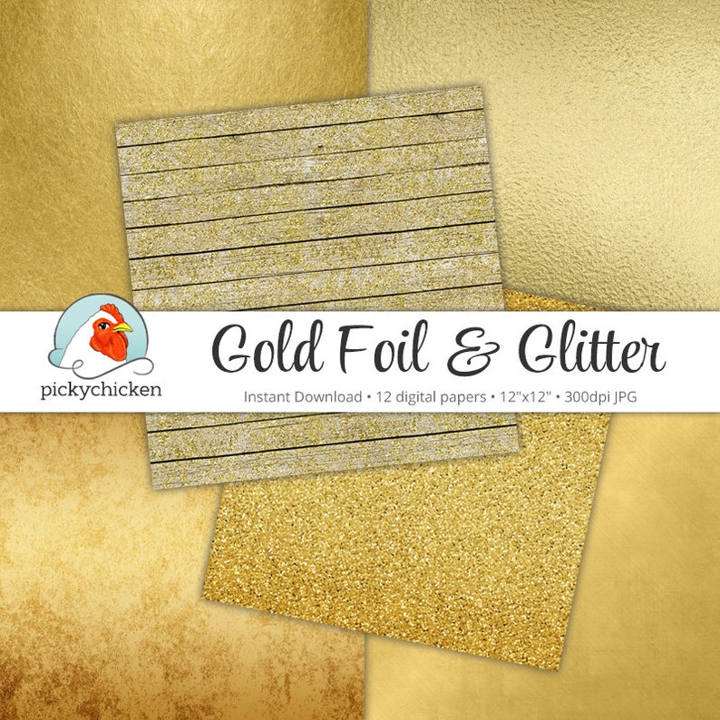 Gold Digital Paper Gold Foil Paper & Gold Glitter Paper faux gold digital paper photography backdrop Instant Download 8062 image 2