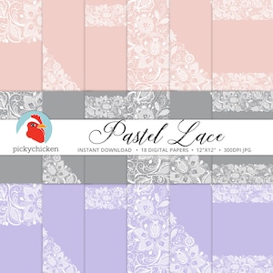 Carta pizzo digitale - sfondo di blush Lilla pastello grigio lavanda rosa conchiglia rosa matrimonio fotografia romantica Instant Download 8103