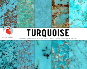 Turquoise Digital Paper, printable art paper, mineral gemstone texture, dyesub dye sublimation, decoupage photography backdrop 8115