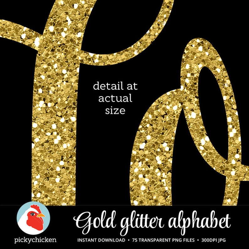 Gold Glitter Alphabet Gold Alphabet sparkly glitter script | Etsy