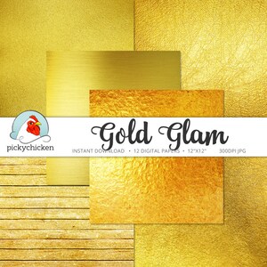 Gold Digital Paper Gold Foil Paper, Gold Glitter, Gold Bokeh Paper digital paper photography backdrop Instant Download 8072 image 2