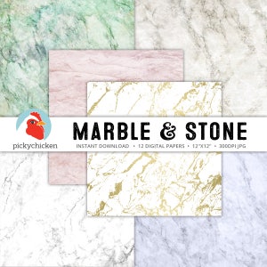Marble Digital Paper Gold Marble Digital Paper stone image 2