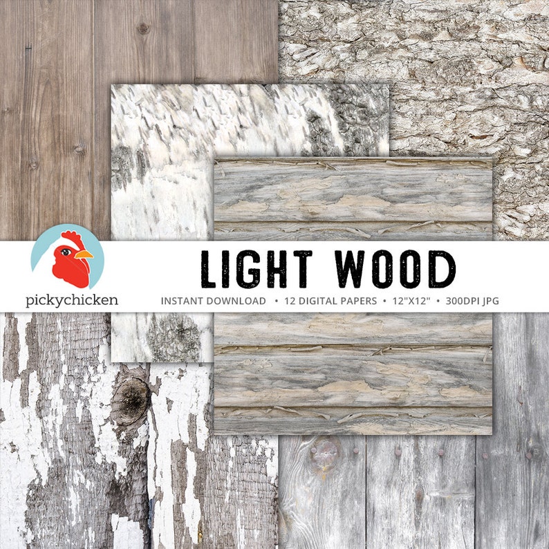 Wood digital paper, light wood, birch bark, whitewashed, painted wood, white wood, rustic wood, country wedding photography backdrop 8092 image 3