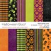 Halloween Digital Paper - Orange Pumpkins Damask, Green, Purple 12x12 ...